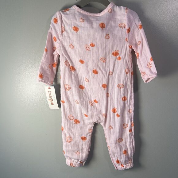 Cat And Jack Light Pink One Piece w pumpkin pattern, size 6-9M NWT - Picture 6 of 8